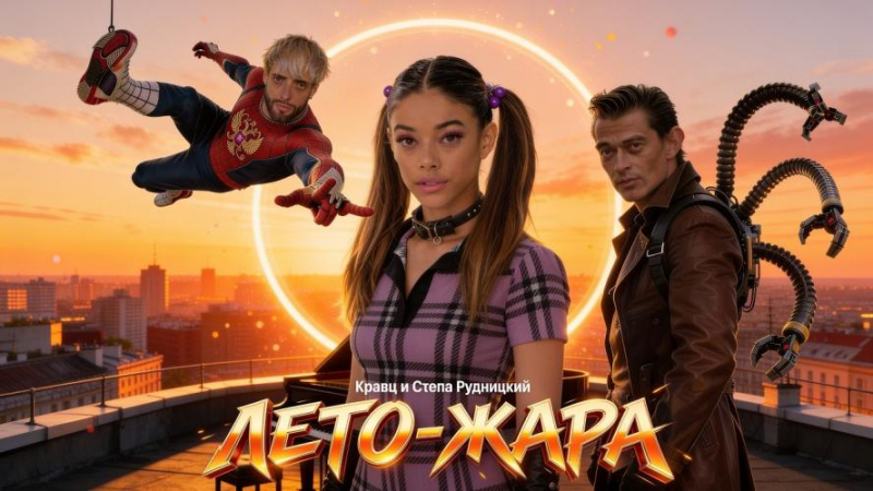 В клипе «Лето — Жара» артисты оказались соперниками из-за одной актрисы